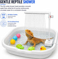 Adjustable Water Flow Bearded Dragon Shower with 3 Floating Toys & 3 Colorful Balls, Reptile Shower Kit, Bearded Dragon 