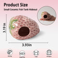 Pink Aquarium Decor Ceramic Cute Strawberry Betta Fish Tank Cave