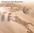 Migipaws 2-Pack Plush Cat Toys with Natural Feather & Catnip, Soft Fluffy Tail & Interactive Hanging Ring for Wand Attac