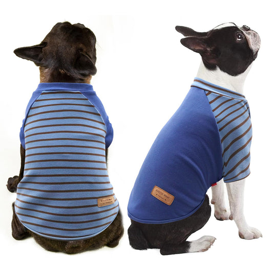 KYEESE 2Pack Dog Sweater, Soft Puppy Sweatshirt Stretchy Pullover Dog Sweater for Small Dogs Boy, Lightweight Fleece Cat Shirt Pet Clothes with Sleeves, M