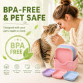Cat Bowls, Zoenif 10 Pack Whisker Friendly Cat Dishes with Storage-Purple