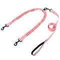 YAODHAOD Double Dog Leash for Two Dogs, 360° Swivel No Tangle with Soft Handle,Shock Absorbing Bungee Reflective Heavy 2 Dog Leashes, Walking & Training Leash Two Dogs Splitter (Pink)