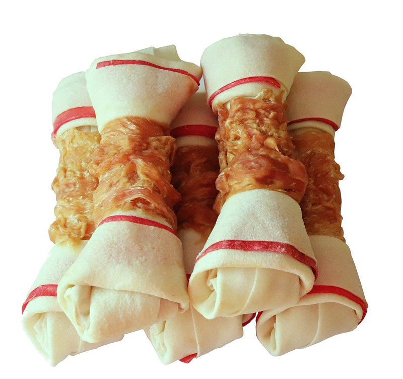 Pawant Dog Treats Chicken Wrapped Rawhide Bones for Small Dog Treats Puppy Chews Snacks Promotes Healthy Chewing Chicken Wrapped Knot 6.5