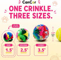 Crinkle Balls for Cats, Mini 1.5 Inch, 12 Pack, Crinkle Cat Toy, CanCor
