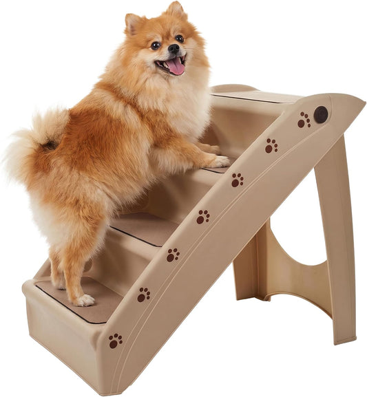Pet Stairs - Home and Vehicle Foldable Nonslip Dog Steps with 4-Step Design - For Puppies, Kittens, and Other Small Pets