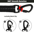 Long Dog Leash 15 FT: Heavy Duty Rope Leashes for Dogs Training with Swivel Lockable Hook Reflective Threads Bungee and 
