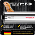 Upgraded T5 UVB Reptile Light, 10.0 UVB 8W German Made Fluorescent Lamp and Fixture Kit, for Desert-Dwelling Reptiles, B