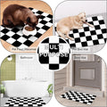 Pet Feeding Mat, 16"x 24" Absorbent Dog Food Mat, Checkered Cat Bowl Mats, Easy to Clean Pet Placemats, Quick Dry Dog Wa