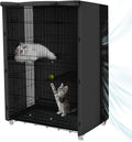 ExploreLand Breathable Catio Cover,Blackout Cat cage Cover for Pets' Good Night &Sunshade,36" L x 24" W x 50" H,Fits for Amazon Basics Cat Cage(Cover Only)