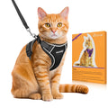Halypet Cat Harness and Leash Set - MAX Safety 4th-Gen Upgrade, Escape Proof, Adjustable, Comfortable Soft Vest, Easy to Wear Kitten Harness with Reflective Strip for Cats Walking - Small Black