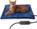 Rest-Eazzzy Pet Heating Pad Indoor, Dog Heating Pad Mat with Removable Cover, 5 Level Timer 5 Level Temperature, Electric Pet Warming Mat for Cat Dog Automatic Power-Off (Heat pad, Pure-Blue)