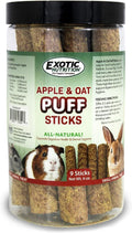 Apple & Oat Puff Sticks (6 oz.) - Healthy Natural High Fiber Chew Treat Made with Oat Hay - Rabbits, Guinea Pigs, Hamste