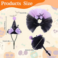 2pcs Bearded Dragon Witch Costume Set Small Pet Adjustable Hat Bow Tutu Skirt Outfits for Lizards Guinea Pigs Bunny Ferr
