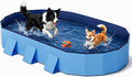 Raxurt Foldable Dog Pool, 72'' Large Dog Pool for Large Dogs with Reinforced Sidewalls for Stability, Portable Pet Bath 