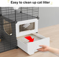 Oneluck Cat Cage Indoor with Litter Box 3-Tier DIY Cat Playpen Detachable Metal Wire Kennel Crate Large Exercise Place Ideal for 1-2 Kitten