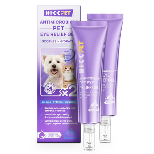 HICC PET Dog Eye Gel, Vet-Trusted Dog Eye Infection Treatment, Cat Eye Drops Wash, Soothes Irritation, Moisturizes Dry Eyes, Pet Eye Drops Ointment Alternative for Dogs, Cats, Horses. 4 fl oz