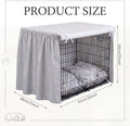 36 Inches Ruffled Dog Crate Cover Gray Stripes Dog Crate Cover