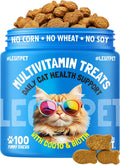Multivitamin Cat Treats Vitamins for Indoor Cats Skin & Coat Digestion Immunity Mobility Heart & Brain Support Supplements for Overall Cat Health with Vitamins A B C D E and Biotin 100 Yummy Chews