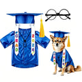 4 Pcs Dog Cat Graduation Costume Set - 2026 Pet Graduation Cap and Gown with Stole Lensless Glasses Costume Outfit for Dog Cat Doll Clothes Holiday Grad Party Outfit Accessory