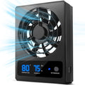 Reptile Ventilation Fan with Humidity Sensor and High-Temp Alarm, Fan Dehumidifier for Reptile Enclosure and Terrarium, 