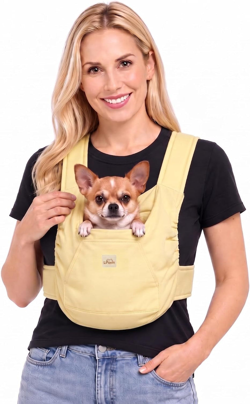 Small Dog Sling Carrier for Small Dogs, Puppies & Kittens, 2-7 lbs