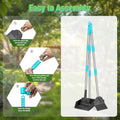 Pooper Scooper and Adjustable Long Handle Dog Pooper Scooper with Spade Shovel, Tray & Rake for Lawns Heavy Duty, Stainl