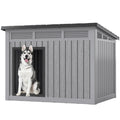 Fancyango Large Dog House for Indoor & Outdoor - Weatherproof & Removable Roof, Fits Small to Large Dogs (42.8" L x 33" W x 31.5" H) - Grey