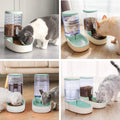 Kacoomi Automatic Dog Cat Feeder and Water Dispenser Gravity Food Feeder and Waterer Set with Pet Food Bowl for Small Me