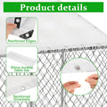 Outdoor Dog Kennel Cover Waterproof, 7.5 x 8 FT UV Protection Dog Fence Tarp with 50 Zip Ties for Outside Large Dog Encl