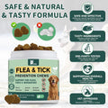 Flea and Tick Prevention for Dogs, Natural Dogs Flea and Tick Treatment Chewable, Oral Pets Flea Support Supplement - Fl