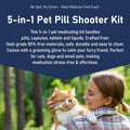 5-in-1 Pet Pill Shooter Kit for Cats Dogs, Pill Gun Dispenser with Liquid Syringe, Pill Cutter Grinder, Anti-Choke Feede