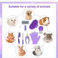 VCZONE 8 Pcs Small Animal Grooming Kit, Rabbit Grooming Kit with Pet Nail Clipper and File, Flea Comb, Pet Shampoo Bath 