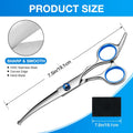 Dog Grooming Scissors Curved Shears Set Rounded Trimming Scissors for Professional Pet Dogs Cats Doodles Face Paws Matted Hair Removal at Home Use Supplies Station for Carding Tools and Trimmer