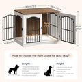 HOOBRO 31.5" Wooden Dog Crate Furniture, Heavy Duty Dog Kennel Indoor with 3 Doors, Dog Cage for Small/Medium/Large Dogs