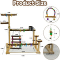 kathson Parrot Play Stand Parakeet Playground Bird Jungle Gym Wood Conure Playstand Hanging Chewing Toys with Swings and