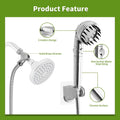 Hygie Rinse Handheld Dog Shower Attachment with Massage Head for Fast and Easy Dog Bathing and Cleaning, Included Garden Adapter for Indoor and Outdoor Dual Use, Handheld Sprayer with Hose, Chrome