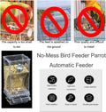 Bird Parrot Feeders,No Mess Bird Feeder for Cage,Automatic Acrylic Parakeet Feeder Cage Accessories for Small Birds Parr