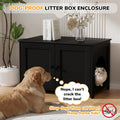 Cat Litter Box Enclosure Furniture Dog Proof, Hidden Kitty Washroom Cabinet Low Entry, Wooden Cat Boxes Enclosure Odor C