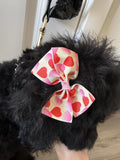 JpGdn 24PCS Big Dog Hair Bows with Rubber Band Random Pattern for Large XL Breed Bowknot Topknot Grooming Hair Accessories