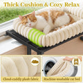 Cat Window Perch Hammock Seat Bed for Cats Inside, Metal, Beige