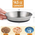 WROSWT Stainless Steel Cat Bowls,Whisker Friendly Shallow Cat Dishes for Food and Water,Non-Slip Silicone Bottom,Heavy Duty,Replacement Kitten Metal Plate for Elevated Stands,2 Pack