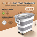 DDMOMMY 23-25 Lbs Airtight Dog Food Storage Container,Collapsible Dog Food Container with Lid,Wheels,Handle,Large Pet food storage Container with Scoop,Small Food Container for Dog Cat