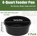 Sadnyy 2 Pcs 4 Quart/ 1 Gallon Rubber Feeder Pan Horse Feed Bucket
