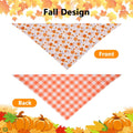 Fall Dog Bandanas 2PCS Large, Thanksgiving Pumpkin Leaf Scarf
