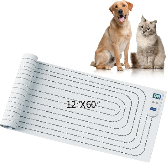 petnais Scat Mat for Cats and Dogs, 59"x11" Rechargeable Electronic Pet Training Mat, Upgraded Indoor Cat Deterrent & Dog Repellent, Keep Pets Off Counters, Couch, Furniture & Bed Shock Pads for Cats