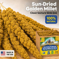 5lbs Economy & Special Spray Millet for Birds – GMO-Free, No Stems (Only Edible Tops) – 100% Natural Sun-Dried Foraging Treat for Cockatiels, Lovebirds, Parakeets, Finches & Canaries