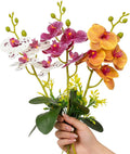 5 Pcs Reptile Plants & Habitat Decor Kit - 3 Artificial Phalaenopsis Orchid & Large 5ft Jungle Vine Branch, Terrarium Ta
