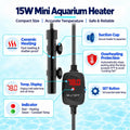 Thumb-Sized 15W Super Mini Aquarium Betta Heater with Digital Display Thermostat