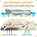 KSIIA Orthopedic Dog Bed Dog Crate Bed Waterproof for Large Dogs Deluxe Plush Washable Pet Mat with Egg Crate Foam & Removable Cover, 35 x 22 Inch, Gray