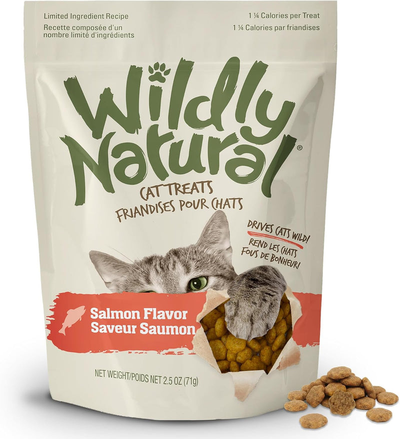 Wildly Natural Crunchy Cat Treats, Protein Cat Treats, Salmon Flavor, 2.5oz